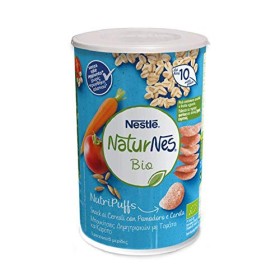 Nestlé Naturnes Nutripuffs Snack ai Cereali Pomodoro e Carota da 10 Mesi, 5 barattoli da 35 g