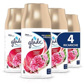 Glade Automatic Spray Ricarica, Fragranza Luscious Cherry & Peony - Formato Scorta, 1 Confezione da 4 x 269 ml