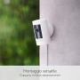 Ring Stick Up Cam Plug-In, videocamera di sicurezza in HD con sistema di comunicazione bidirezionale, colore bianco, compatibile