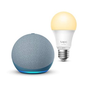 Echo Dot (4ª generazione), Ceruleo + TP-Link Tapo White Lampadina Connessa (E27), compatibile con Alexa