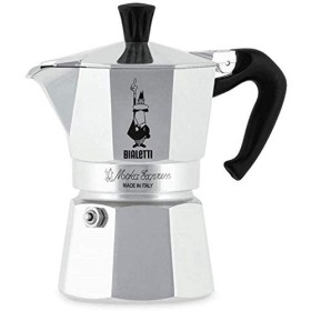 Bialetti Moka Express Caffettiera in Alluminio, Argento, 3 Tazze & Imbuto 3 Tazze