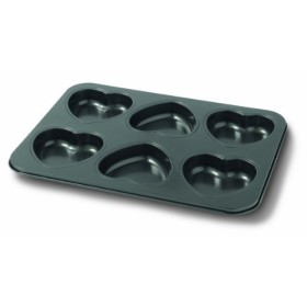 Guardini 15714 Stampo 6 Muffin a Forma di Cuore in Acciaio Antiaderente