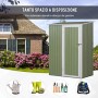 Outsunny Capanno Casetta Porta Attrezzi da Giardino in Acciaio 1 Porta con Chiavistello, 143 x89x186cm, Verde Chiaro