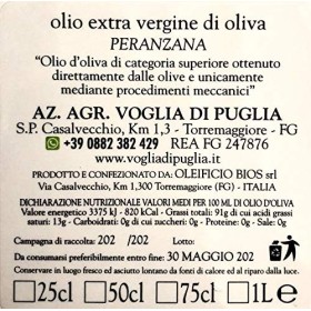 Olio Extravergine Di Oliva Selezione Monovarietale Peranzana Da Olive A Filiera Corta Orcio In Ceramica 500 ml