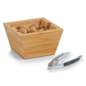 Zeller 25363 schiaccianoci Set, 2 Pezzi, in bambù/Metallo, Cromato