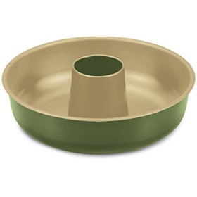 Guardini Bnat, Stampo Ciambella 25cm, Acciaio con rivestimento antiaderente a base di Cera di Carnauba, Colore verde/beige