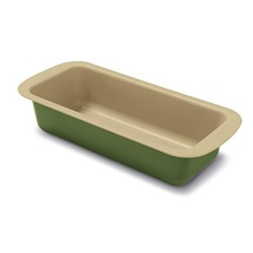 Guardini Bnat, Stampo Plumcake 25x11cm, Acciaio con rivestimento antiaderente a base di Cera di Carnauba, Colore verde/beige