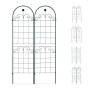 Relaxdays, Verde Set 2 Grigliati da Giardino per Rampicanti, in Metallo 180x50cm Design Arco e Cuore, ad Incastro, Scuro, 180 x 