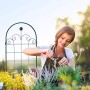 Relaxdays, Verde Set 2 Grigliati da Giardino per Rampicanti, in Metallo 180x50cm Design Arco e Cuore, ad Incastro, Scuro, 180 x 