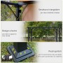 Outsunny Pergola Gazebo da Giardino in Acciaio con Tende Regolabili 305x305x220cm, Marrone Chiaro