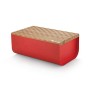 Alessi Mattina BG03 R Cassetta per Pane, Acciaio Colorato con Resina Epossidica, Legno di Bambù, Rosso