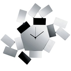 Alessi MT19 Orologio da Parete Analogico di Design in Acciaio Inossidabile 18/10, Argento, 46x33.5x6 cm