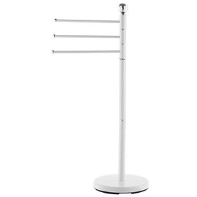 FERIDRAS 154009-B Piantana Portasciugamani, 3 Bracci, Acciaio, Bianco, 9x30x90 cm