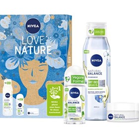 NIVEA Love Nature - Set regalo per la cura del giorno, deodorante e gel doccia della serie Natural Balance
