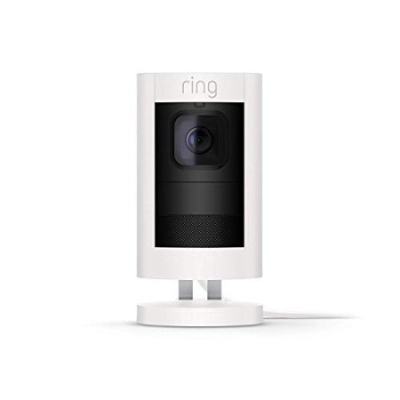 Videocamera di sicurezza Ring Stick Up Cam Elite HD, con sistema di comunicazione bidirezionale, colore bianco, compatibile con 
