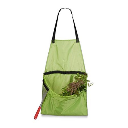 Relaxdays - Grembiule da giardino per raccolta, taglia regolabile, per rifiuti da giardino, verde