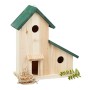 Relaxdays 10023163 Casetta per Uccelli in Legno Nido Decorativo e Mangiatoia da Balcone o Giardino HxLxP: 30,5 x 26 x 12 cm verd