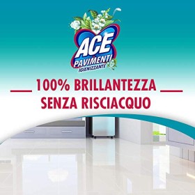 ACE PAvimenti Igienizzante Talco e Muschio Bianco, Senza Candeggina, Bipacco 2 x1300 ml, Cartone da 3 bipacchi
