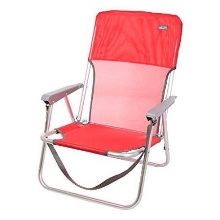 Aktive 53966 - Sedia Pieghevole Fissa Alluminio Beach 40x56x70 cm - Rosso