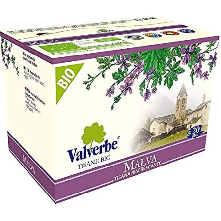 Valverbe Tisana Malva Pura Biologico 20 Filtri - Pacco da 6 - 120 g