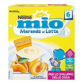 Nestlé Mio Merenda al Latte Albicocca, da 6 Mesi, 6 Confezioni da 4 Vasetti, 24 Vasetti