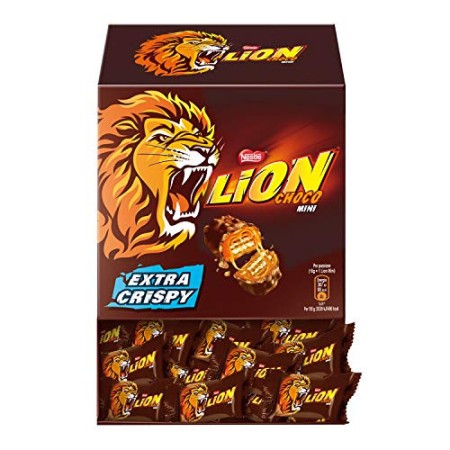 Nestlé Lion Mini Snack con Wafer Toffee e Cereali Ricoperti di Cioccolato al Latte Scatola 72 Mini Snack - 1.3 kg