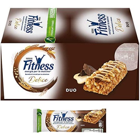 Nestlé Fitness Duo Barretta di Cereali Integali con Cioccolato 24 Pezzi