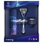 Gillette Fusion 5 Rasoio da uomo con testita di ricarica + Gel da Barba + Astuccio per Testina. Idea Regalo. Edizione Champions 