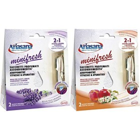 Ariasana Minifresh Relax Alla Lavanda Sacchetti Profumati 2In1, Doppia Azione Assorbiumidità E Antiodore & Minifresh Energia Fr