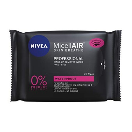 NIVEA MicellAIR - Confezione da 20 salviette professionali micellari, detergenti e struccanti