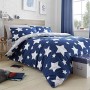 Bedlam - Stelle - Set copripiumino in cotone spazzolato - Blu - Singolo