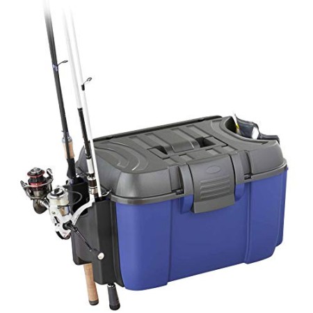 Plastica Panaro Valigetta Pesca Rod 169, con Porta canne e Tasca Laterale per pastura, Blu, Dimensioni Esterne 525 x 340 x H300 