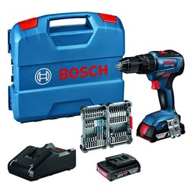 Bosch Professional Sistema 18V Trapano Avvitatore con Percussione GSB 18V-55 incl. batteria 2x2,0 Ah + caricabatterie, 35 pz. Se