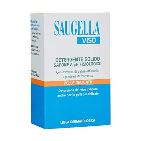 Saugella Viso 400550101 Ph 3.5 Detergente con Estratti di Salvia e Proteine di Frumento per Pelli Delicate - 100 Gr