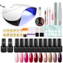 Shelloloh Set di 10 smalti in gel UV per nail art, 36 W, UV + LED, per nail art