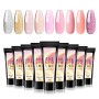 Shelloloh Set di smalti gel UV per unghie, 10 colori, gel colorato, starter set da 36 W, lampada LED per nail art, manicure, set