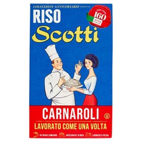 Riso Scotti, Riso Carnaroli 160 Anni Verde, Riso per Risotti Lavorato a Pietra, 850g