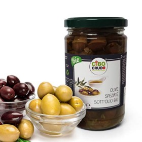 Cibocrudo Olive Toscane Speziate Sott’Olio, Bio, Con Olio Extravergine Di Oliva, Aglio, Origano E Prezzemolo, Saporite Al Punt