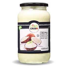CiboCrudo Crema di Cocco Bio Cruda, Coconut Butter Raw - 1000ml - Burro di Cocco Biologico Spalmabile, Confezionato in Vetro, Et