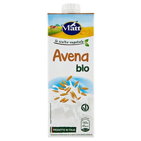 Matt - Avena Bio - Latte Vegetale di Avena Bio - Senza Lattosio - 4 pezzi da 1 l [4 l]