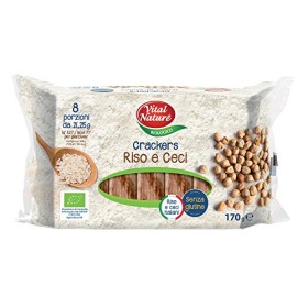 Vital Nature Spa Crackers di Riso e Ceci Bio - Pacco da 9 x 170 g, Senza glutine