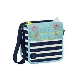 Lassig Borsa A Tracolla per Bambini, per Asilo o Tempo Libero con Mini Tasca Portaoggetti e Tasca con Zip, Moschettone e Targhet