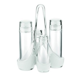 Guzzini Menage Set Olio Aceto Sale e Pepe Glam/Vintage, Trasparente, 18.5 x 14 x h24 cm