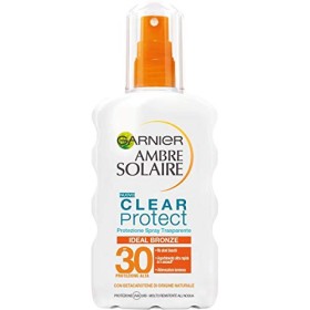 Garnier Ambre Solaire Spray Ideal Bronze, Clear Protect IP30, Protezione Spray Trasparente, con Betacarotene di Origine Naturale