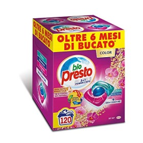 Bio Presto Power Caps Color, Detersivo Lavatrice Predosato in Capsule per Capi Colorati, 2 Confezioni da 60 Lavaggi (120 Lavaggi