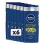 NIVEA MEN Energy Fresh Effect Doccia Shampoo in confezione da 6 x 250 ml, Bagnoschiuma uomo per corpo, viso e capelli, Shampoo u