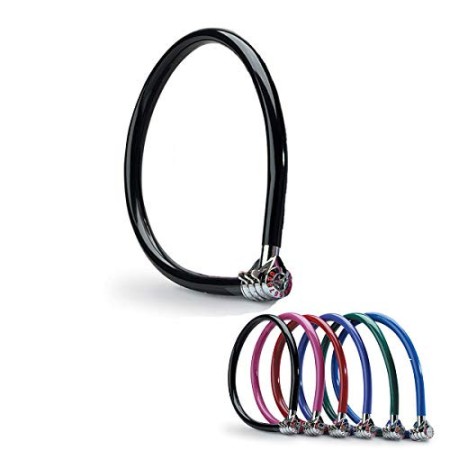 MASTER LOCK Lucchetto Bici [Combinazione] [55 cm Cavo] [Esterno] [Colore Casuale] 8631 - Ideale per Proteggere Bicicletta, Skate