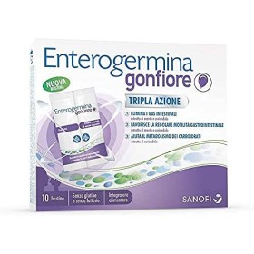 Enterogermina Gonfiore Integratore alimentare contro il gonfiore addominale, 10 bustine da 2+2 g, senza lattosio e senza glutine