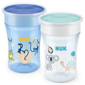 NUK Magic Cup tazza biberon | Bordo anti-rovesciamento a 360° | 8+ mesi | Senza BPA | 230 ml | blu | 2 pezzo