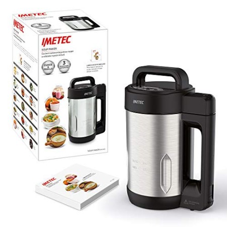 Imetec SM 1000 Soup Maker, Cuoce e Frulla, 3 Programmi Automatici, Vellutate, Zuppe e Frullati, 6 Porzioni, Lame Seghettate Acci